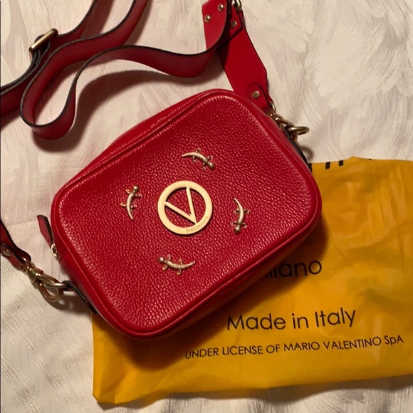 Valentino Handbags - Valentino red Italian leather crossbody purse